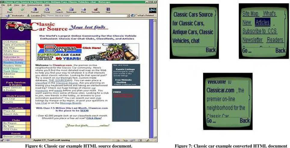 Figure 6: Classic car example HTML source document. 