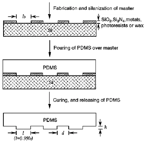 Figure 2-9: Fabrication of PDMS master [38] 
