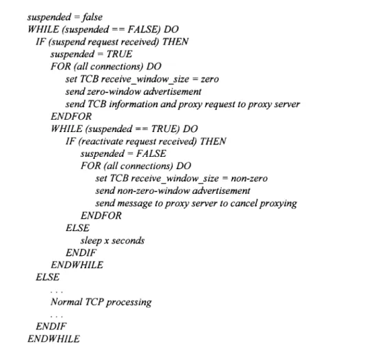 Figure 6. Pseudocode for prototype power-managed client.