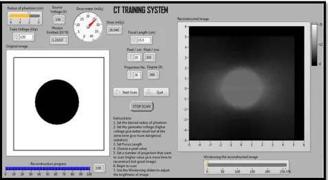 Figure 2  Main GUI of computer based x-ray computed tomography training system 