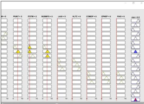 Fig. 1. 18 original linguistic rules with 15 different risk parameters on MATLAB. 