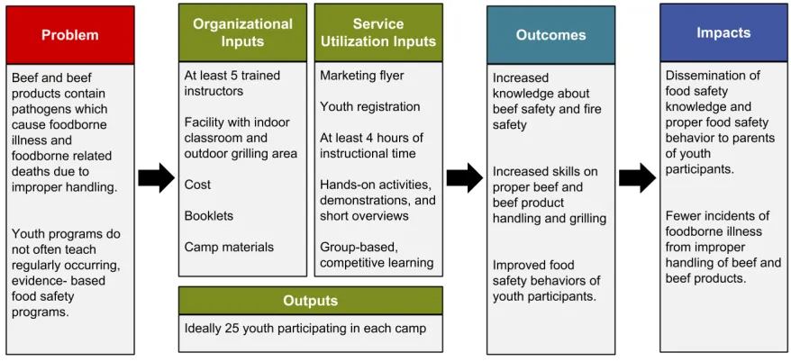 Figure 3.1 - Logic model depicting program inputs, outputs, and impacts. 