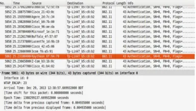 Fig. 9. Wireshark Capture of ICMP Flood Attack 