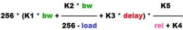 Fig. 1. EIGRP metric calculation formula 