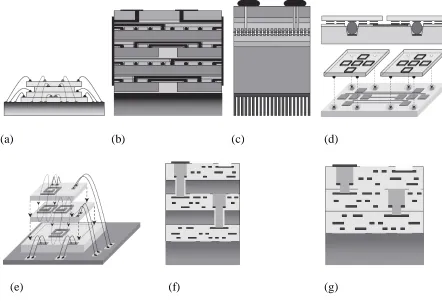 Figure 1.2: Illustration of 3D integration technologies. (a) wire bond; (b) microbump-3D 