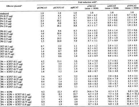 TABLE 4. Effect of increasing concentrations of effector plasmids on HSV-1 target genes
