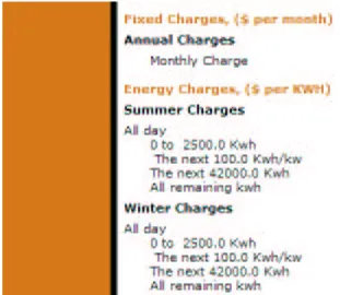 Figure 6: Sample tariff with three groups