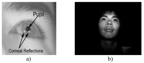 Figure 1: Eye Tracker’s Images a) small field of view, b) larger field of view 