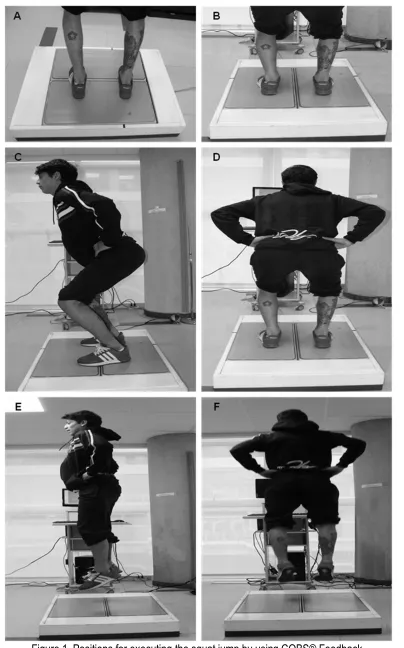 Figure 1. Positions for executing the squat jump by using COBS® Feedback 