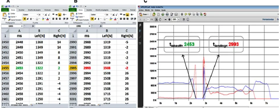 Figure 3. Retrieval of real-time values for a squat jump through COBS Feedback® 