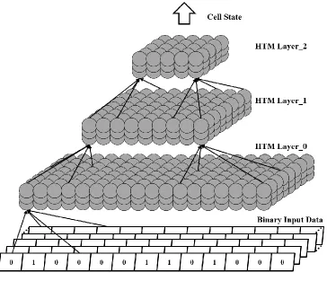 Figure 2.1 A Three-layer HTM Network 