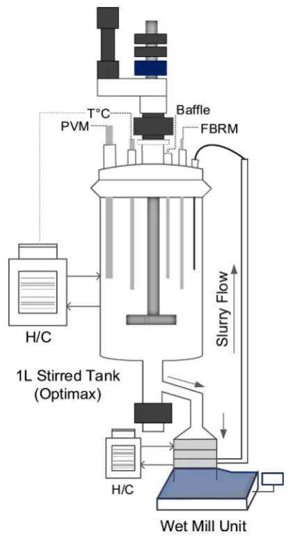 Fig. 2. Temperature dependent solubility proﬁle for acetaminophen in 2-pro-panol (Hojjati and Rohani, 2006) with the experimental trajectory and keyprocess step annotated