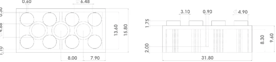 Figure 1: Original BMB dimensions, measured from PEP using a CMM 