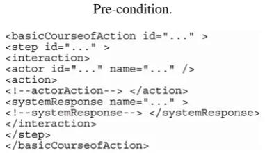 Fig. 6. UCDML fragment for the UC Basic Course of Action.  
