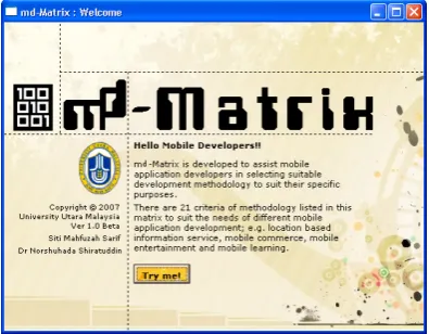 Fig. 3: Pop-up screen with description of the SDM  property 