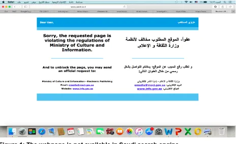 Figure 1: The webpage is not available in Saudi search engine.   