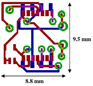 Figure 3.8: Off-the-shelf temperature sensor (left top: front view w/o battery; left bottom: front view with batteries; right top: back view; right bottom: horizontal view with two batteries)