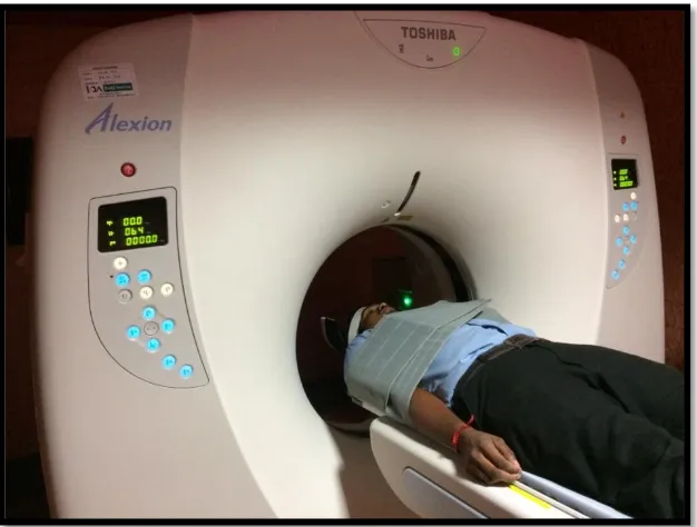 Fig: 7 Positioning of patient during CT examination 