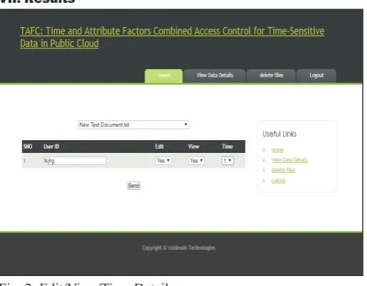 Fig. 2: Edit/View/Time Details