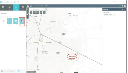 Fig. 1: Dropdown Widget Which has Been Populated by the Names of Villages