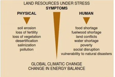 Figure 1 Symptoms of the Problem on Land Resources. Source: Adapted from FAO/ UNEP (1996)  