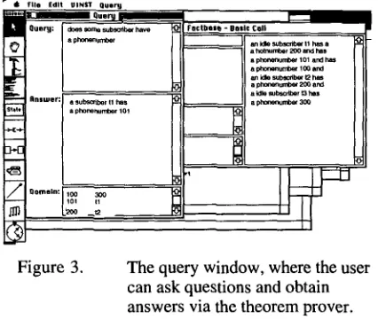 Figure 3. The query window, where the user can ask questions and obtain 