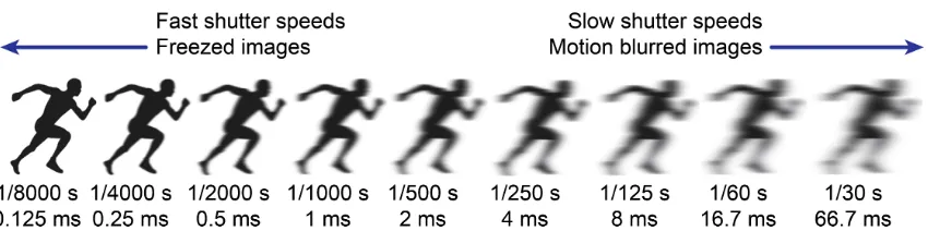 Figure 2. Video shutter speed values in reciprocal second and in absolute time. 