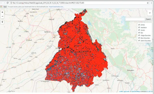 Fig. 1: Creation of a Basic Application Using qgis2web Plugin