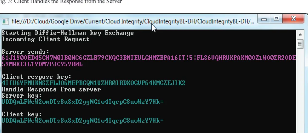 Fig. 2: Server Sends Authentication Keys to the Client