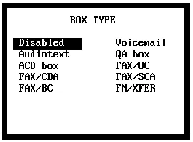 Figure 3 -6: The Box Type Submenu