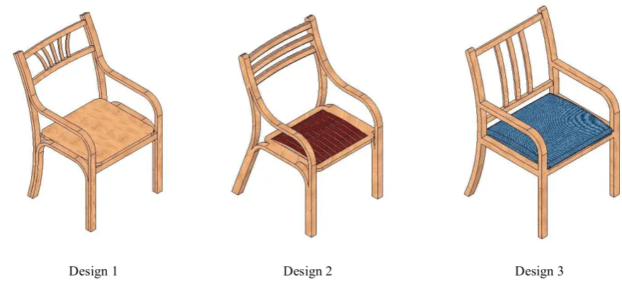 Fig. 2. The selected designs for laminated bamboo chair 