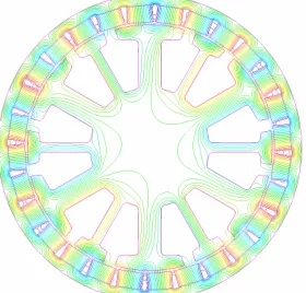Figure 5. Fourier spectrum ˆB  of the radial flux density compon-kent at default stator current