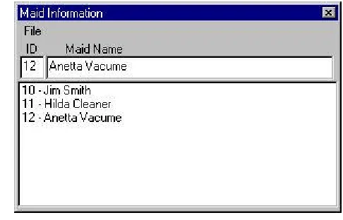 Figure 20 Maid Information Screen 