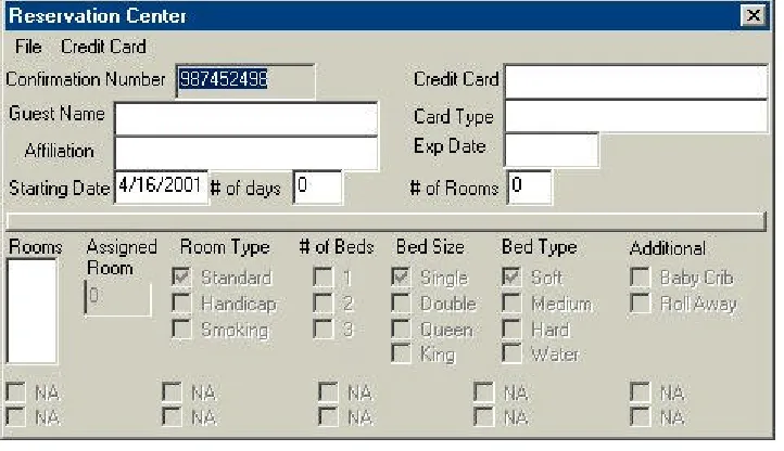 Figure 28 Reservation Edit Screen 