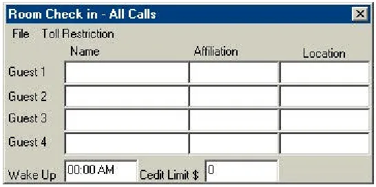 Figure 25 Check In Screen 
