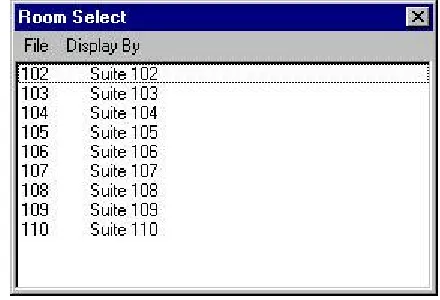 Figure 24 Room Select Screen 
