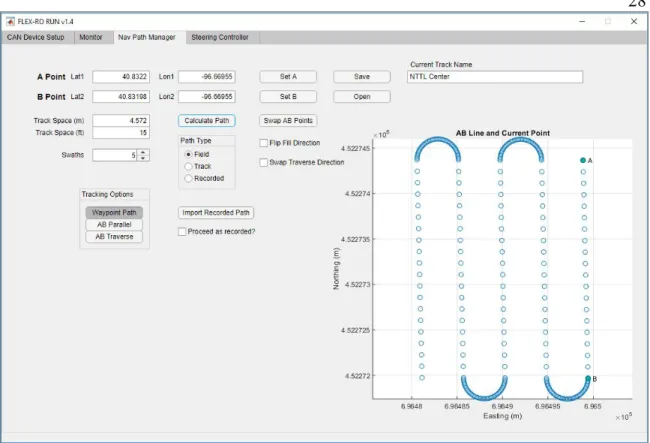 Figure 2.6: Navigation tab within the FlexRoRun application. Developed using the MATLAB  App Designer.