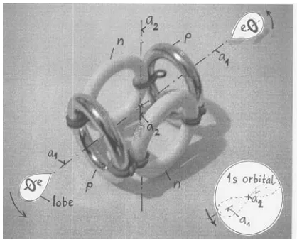 Fig. 3 The vortex-ring structure of the nucleus of thehelium  24He (alpha particle) and its orbital 1s