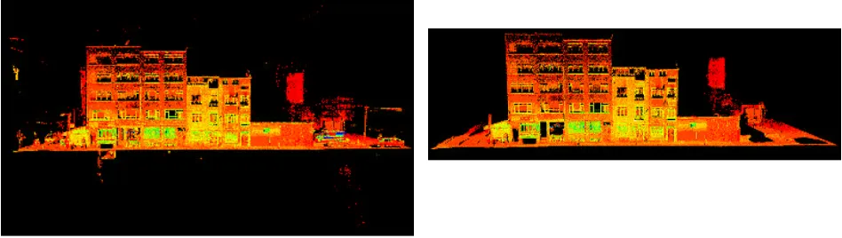 Figure 9:  Oblique and horizontal camera integration in the mobile system (left), image taken by oblique camera (right)  