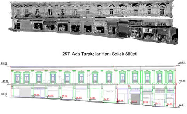 Figure 13: Mapped 3D polylines of facades of a building block 