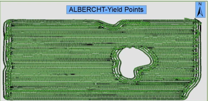 Figure 3. Sample corn yield points Albercht-2012 