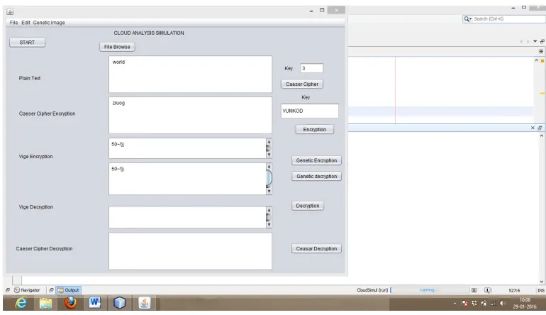 Figure 3: Screen Shot: HVCEGA algorithm simulate in cloudsim using netbeans 