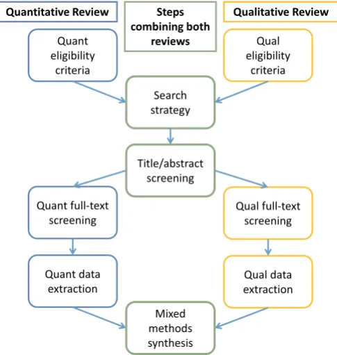 Fig. 1. This figure shows the search process for combining the two reviews(searched in October 2017) into a more efficacious search strategy.