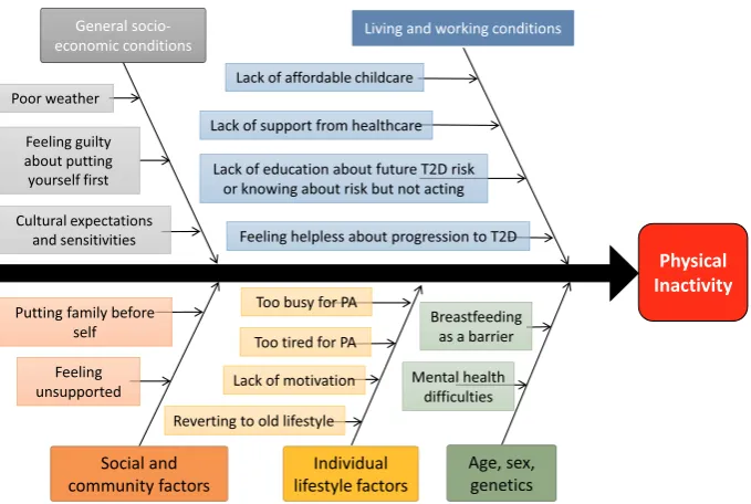 Fig. 3. This fishbone diagram shows the primary barriers identified in the qualitative synthesis