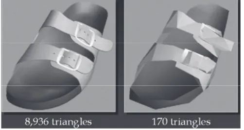 Figure 2.1 Comparison of models with different triangle primitive count 