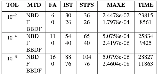 Table 6.2: Numerical result for Problem 2  
