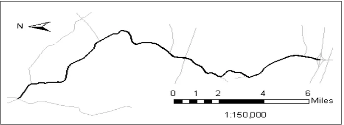 Figure 1-1: The horizontal alignment for the fringe two-lane highway sampled. 