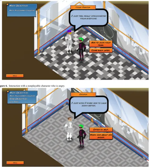 Figure 5. Interaction with a nonplayable character who is lonely.