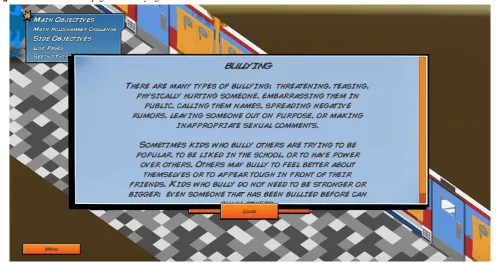 Figure 7. Virtual notebook page about bullying.