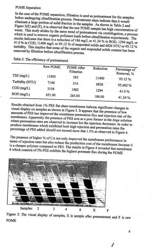 Table 2: The efficiency ofFetrcatrnent